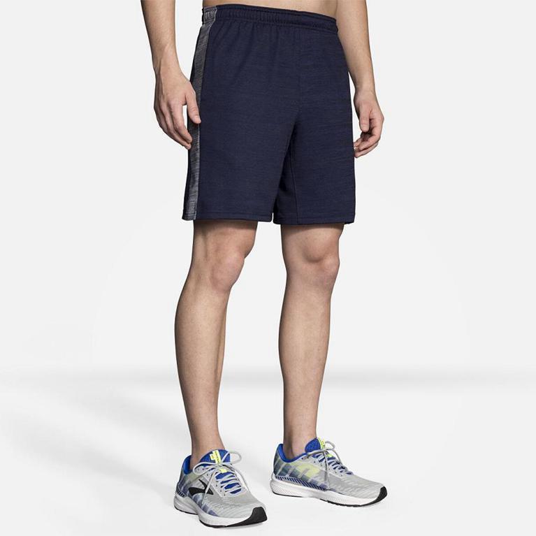 Brooks REP 8 Running Shorts Mens Outlet - Blue (VUF610972)